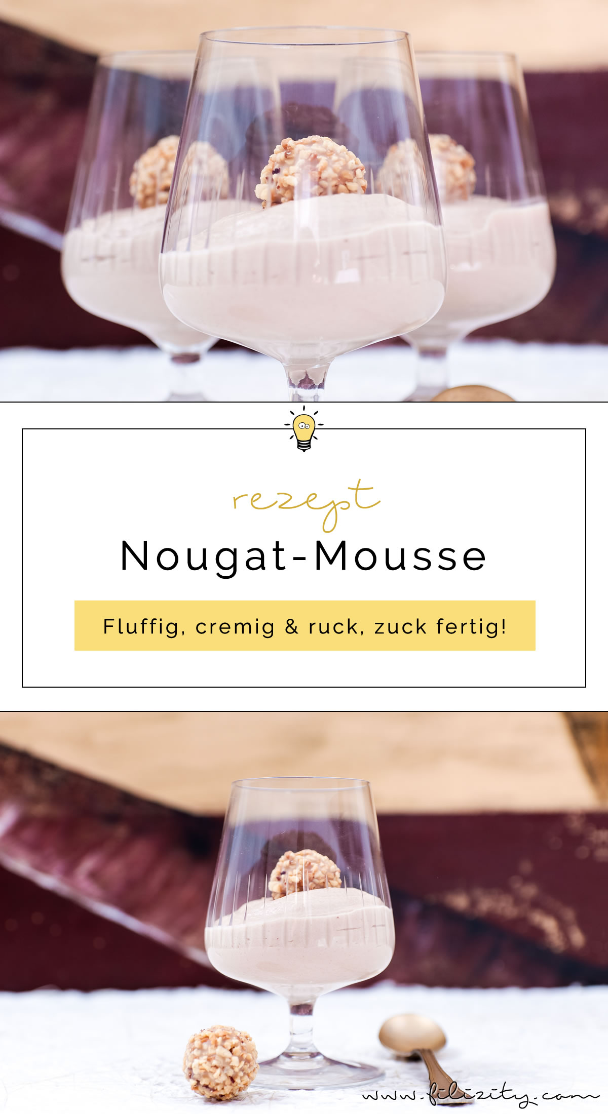Schnelles Dessert-Rezept: Schoko-Nougat-Mousse mit Quark | Filizity.com | Food-Blog aus dem Rheinland #dessert #nougat
