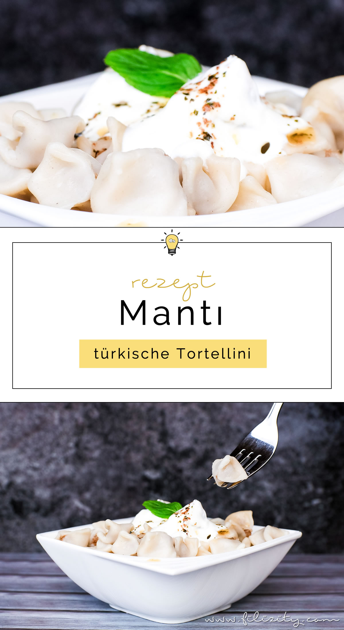 Rezept für Manti - Türkische Tortellini mit Knoblauch-Joghurtsoße und Paprikabutter | Filizity.com | Food-Blog aus dem Rheinland #tortellini #ravioli #manti