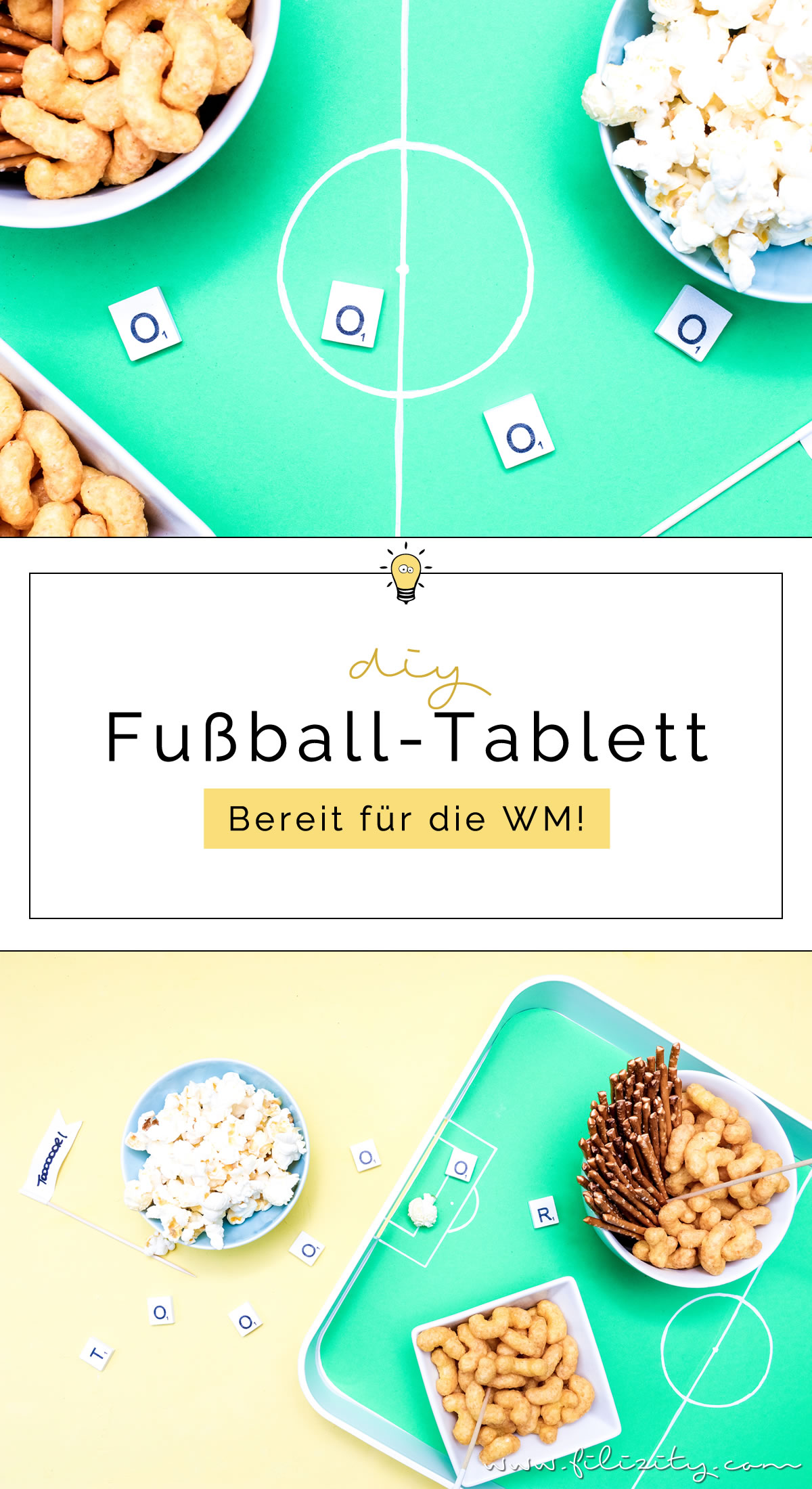 DIY Fußballfeld-Tablett - Fandeko für die Fußball WM selber machen | DIY Deko für WM, EM, Bundesliga, Fußball-Party, Kindergebutstag usw. | Filizity.com | DIY-Blog aus dem Rheinland #fußball #wm2018