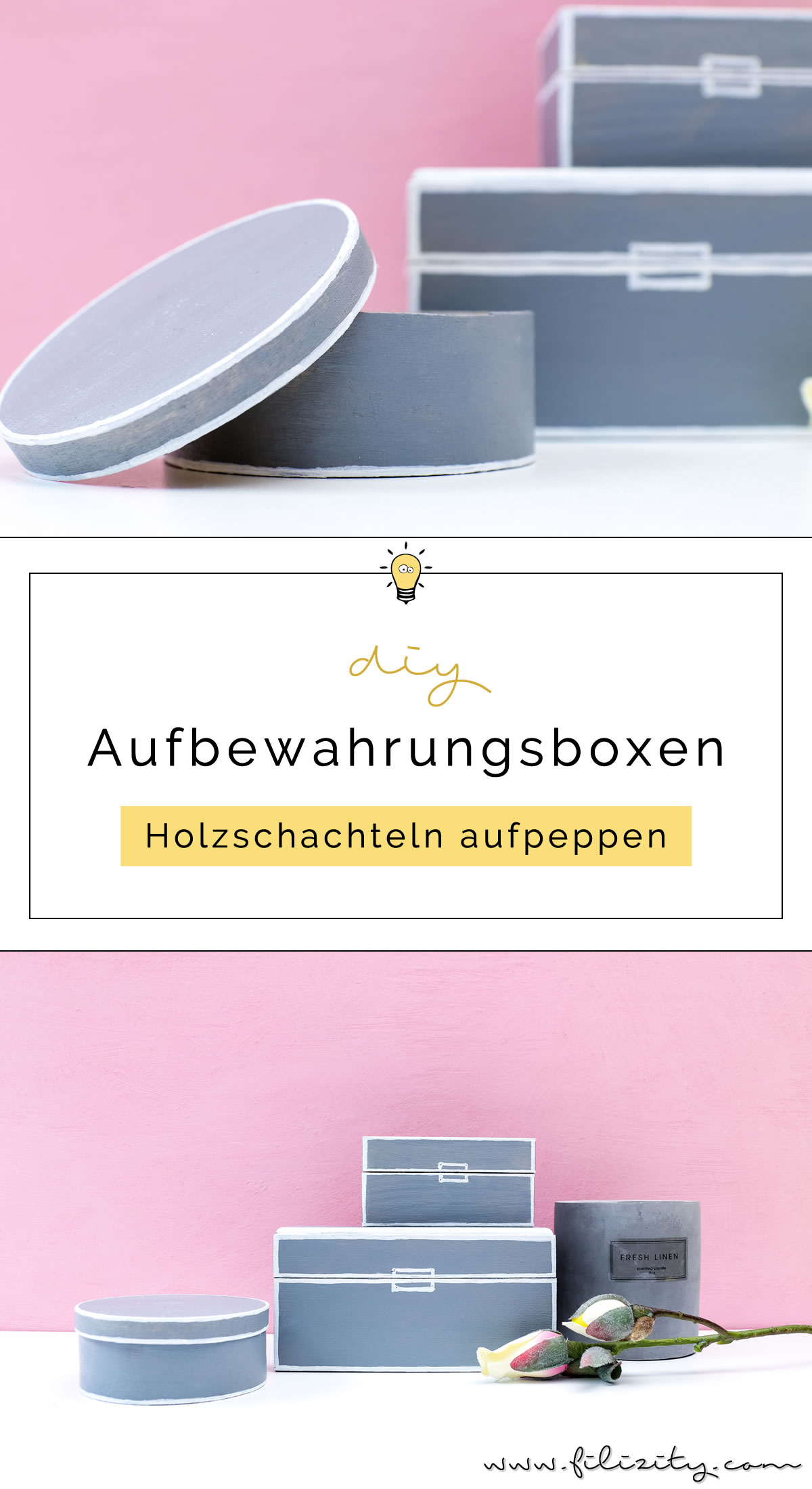 Moderne Deko selber machen: DIY Aufbewahrungsboxen aus Holzschachteln basteln | DIY Skandi-Deko | Filizity.com | Interior- & DIY-Blog aus dem Rheinland