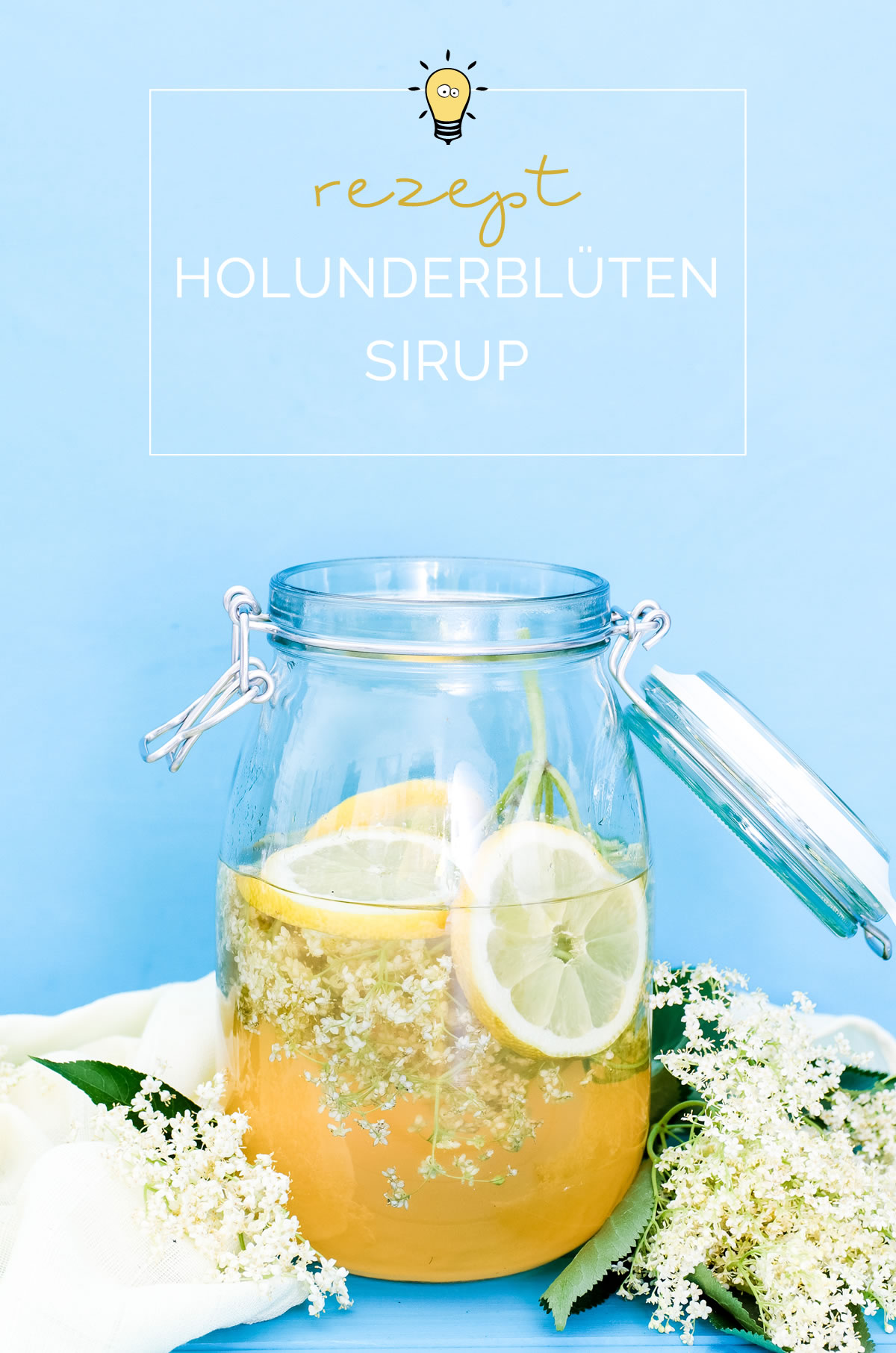 Holunderblüten-Sirup / Hollersirup selber machen - So geht's | Einfaches Rezept mit nur 3 Zutaten | Filizity.com | Food-Blog aus dem Rheinland #holunder #holler #sommer