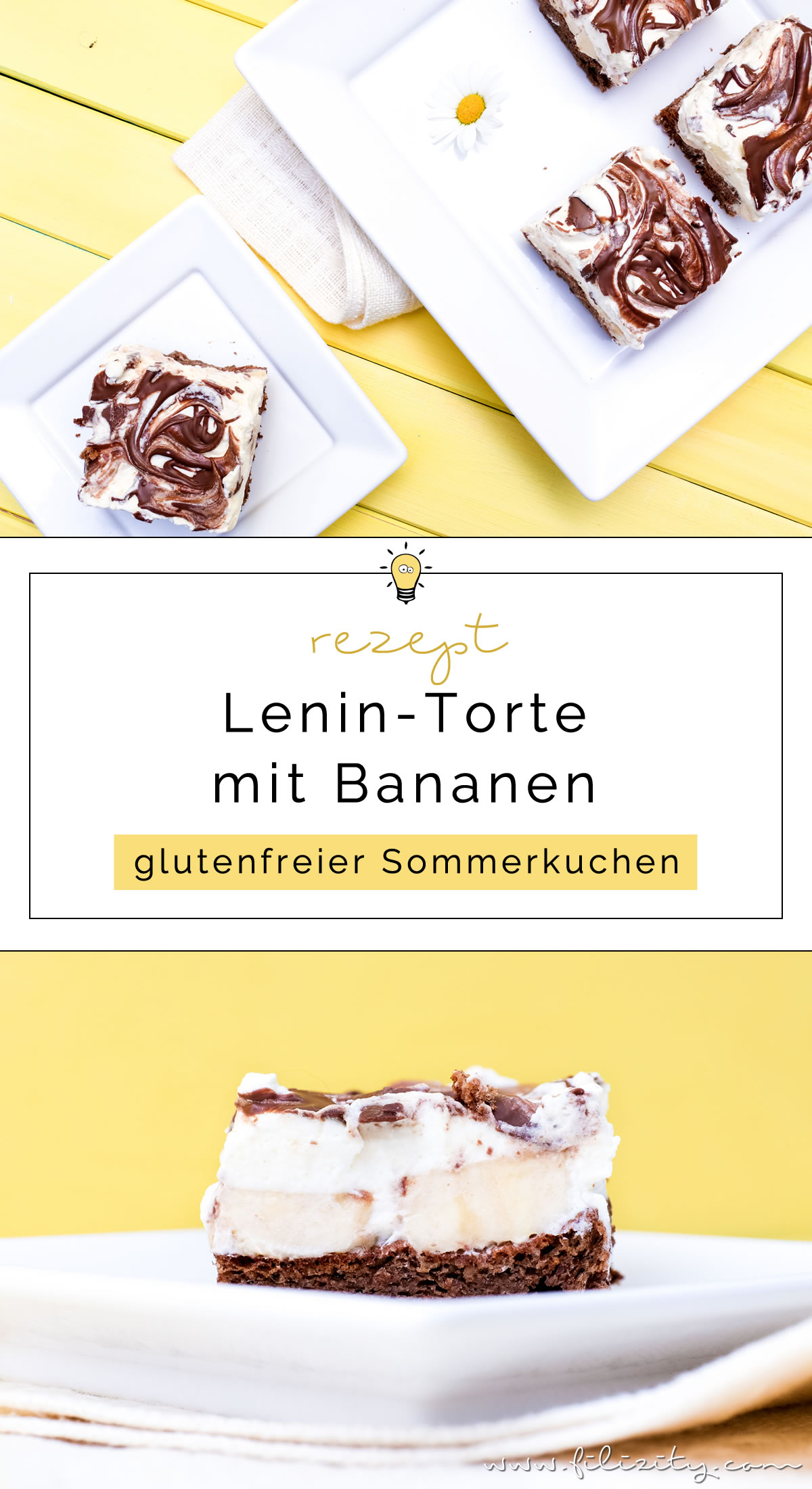 Rezept für Lenin-Torte mit Bananen - Glutenfreier Sommerkuchen | Filizity.com | Food-Blog aus dem Rheinland #sommer #torte #kuchen
