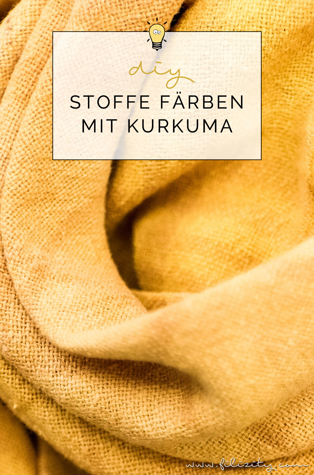 So einfach kannst du Stoffe natürlich färben - DIY Textilfarbe mit Kurkuma | Filizity.com | DIY-Blog aus dem Rheinland #diy #natur #kurkuma