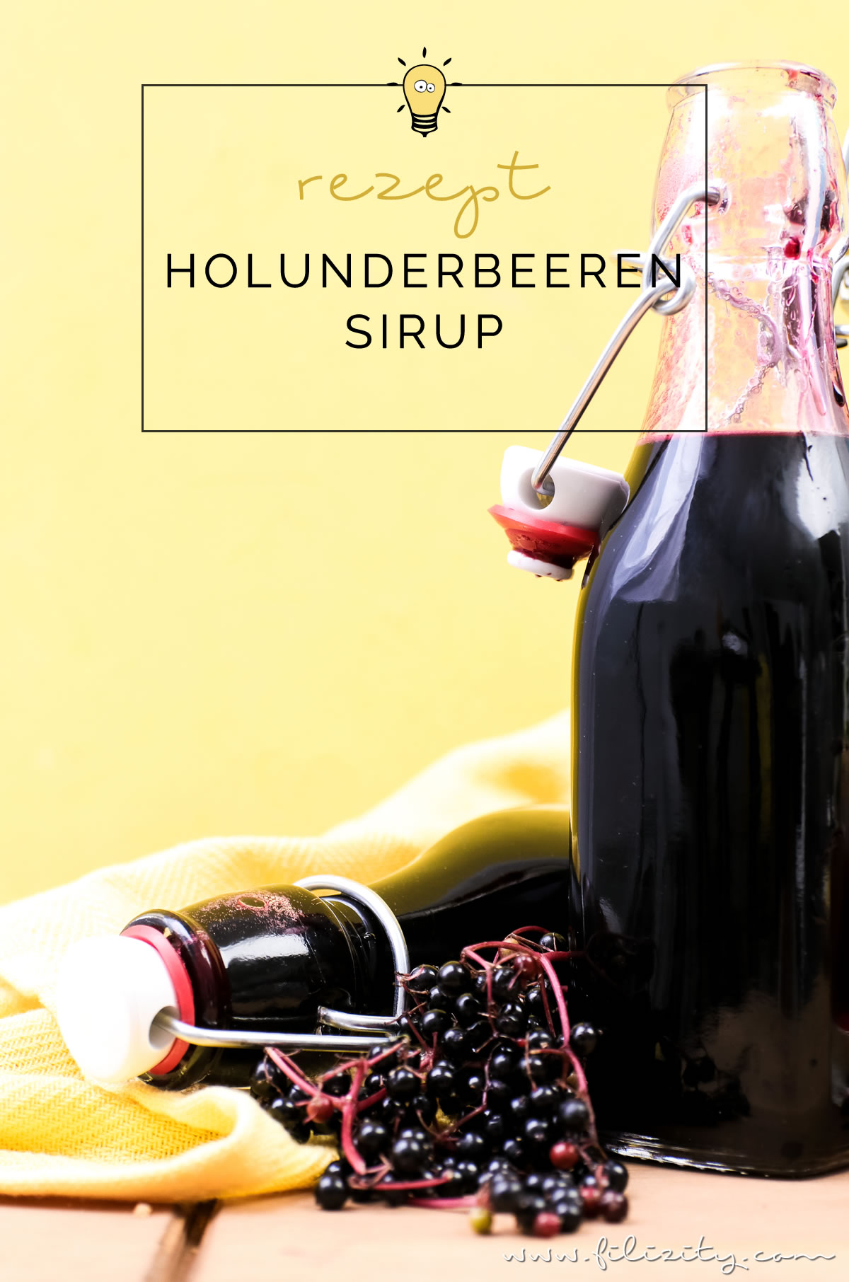 Holunderbeeren-Sirup / Fliederbeerensirup einkochen für Getränke & mehr - Mit diesem Rezept geht es ganz einfach! | Perfekt als Geschenk oder als Vorrat für den Winter! | Filizity.com | Food-Blog aus dem Rheinland #holunder #einkochen