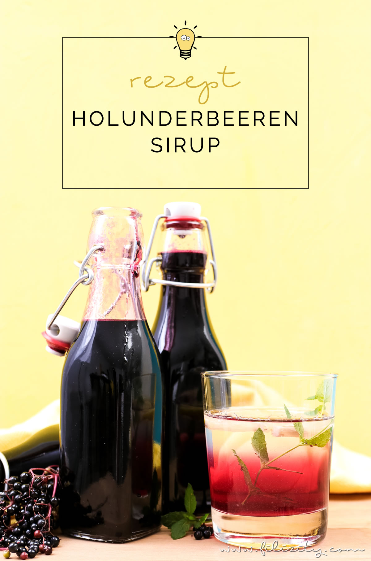 Holunderbeeren-Sirup Rezept (Fliederbeerensirup) für Getränke &amp; mehr ...