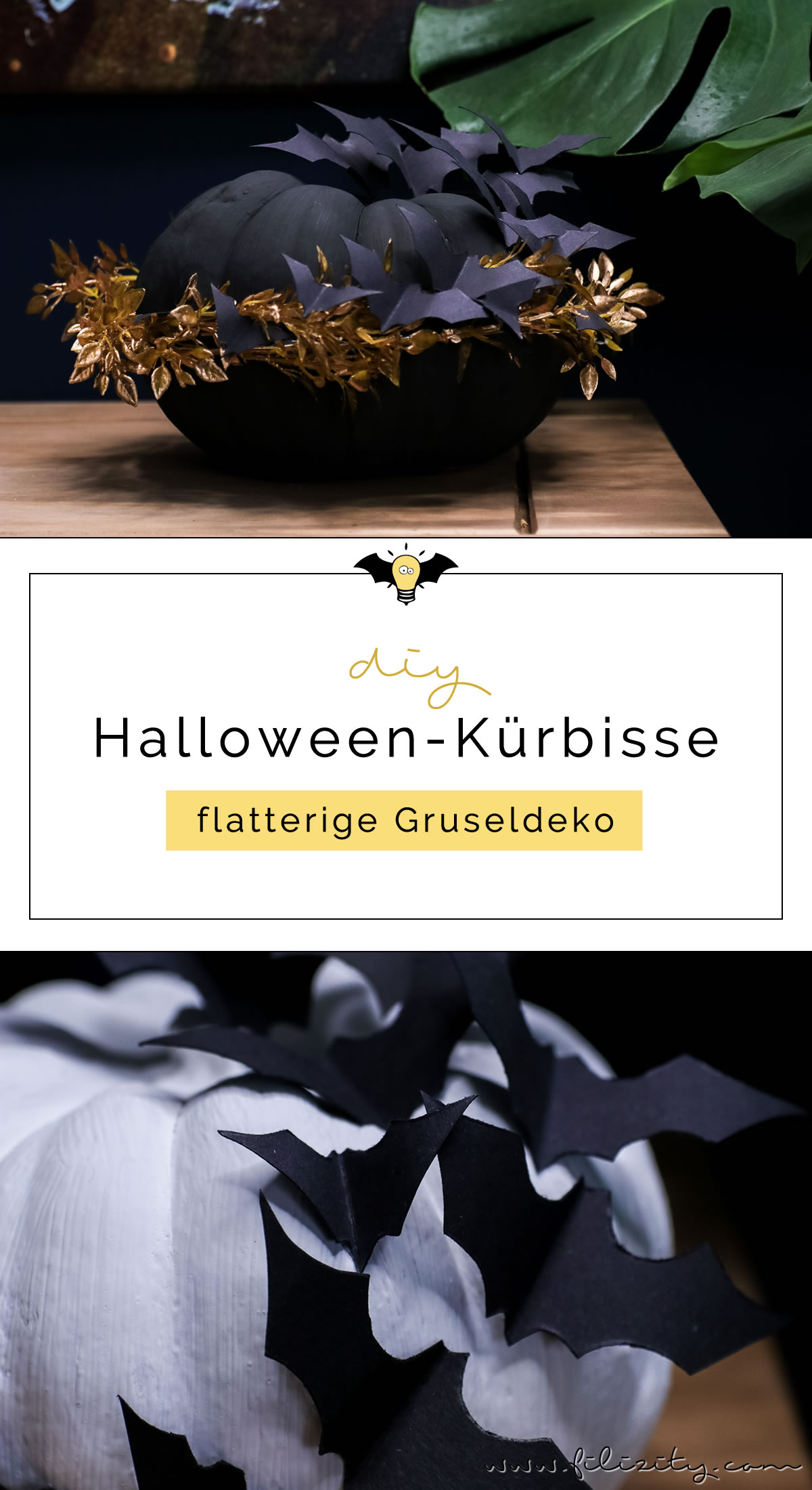 Gruselige Halloween Deko Selber Machen Verziere Kurbisse Mit Papier Fledermausen Fur Eindrucksvolle Partydeko Einfache Diy Dekoidee Mit Schritt Fur Schritt Anleitung Filizity Com