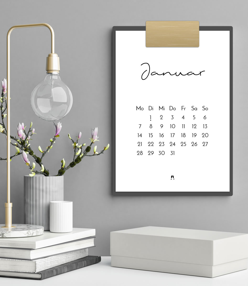 Minimalistischer Kalender 2019 Mit Feiertagen A4