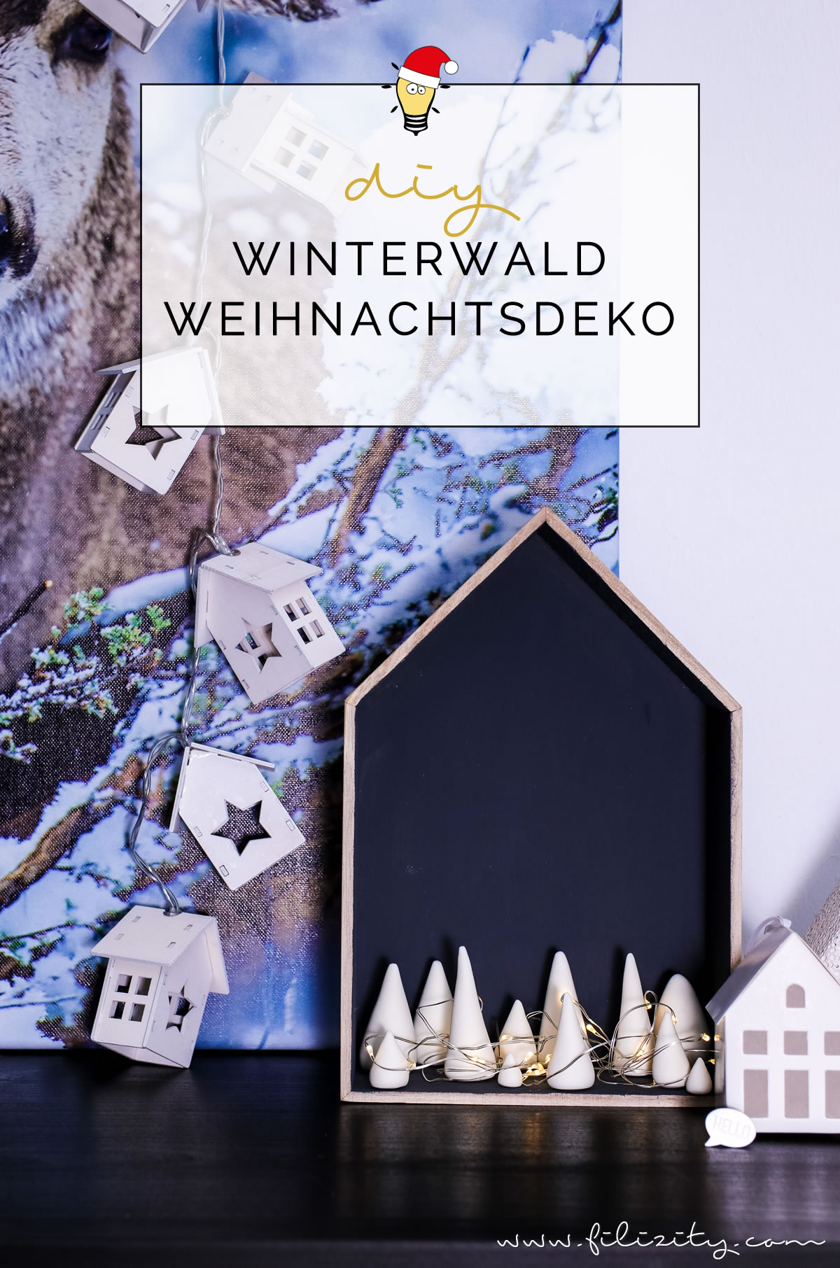 DIY Weihnachtsdeko & Geschenkidee: Leuchtenden Winterwald aus Kaltporzellan oder Fimo selber machen - So geht's | Filizity.com | DIY-Blog aus dem Rheinland #kaltporzellan #fimo #weihnachten #weihnachtdeko #weihnachtsgeschenke #geschenkideen