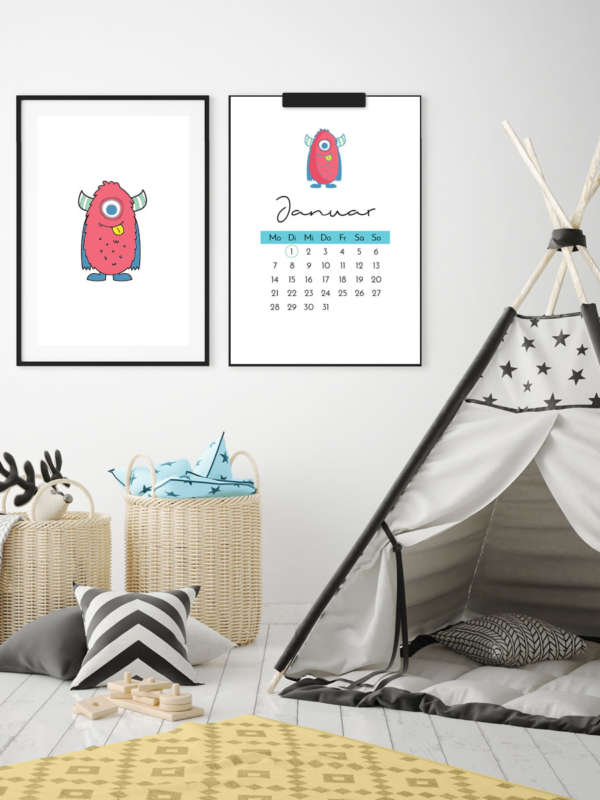Minimalistischer Kalender 2020 Druckvorlage Printable A4
