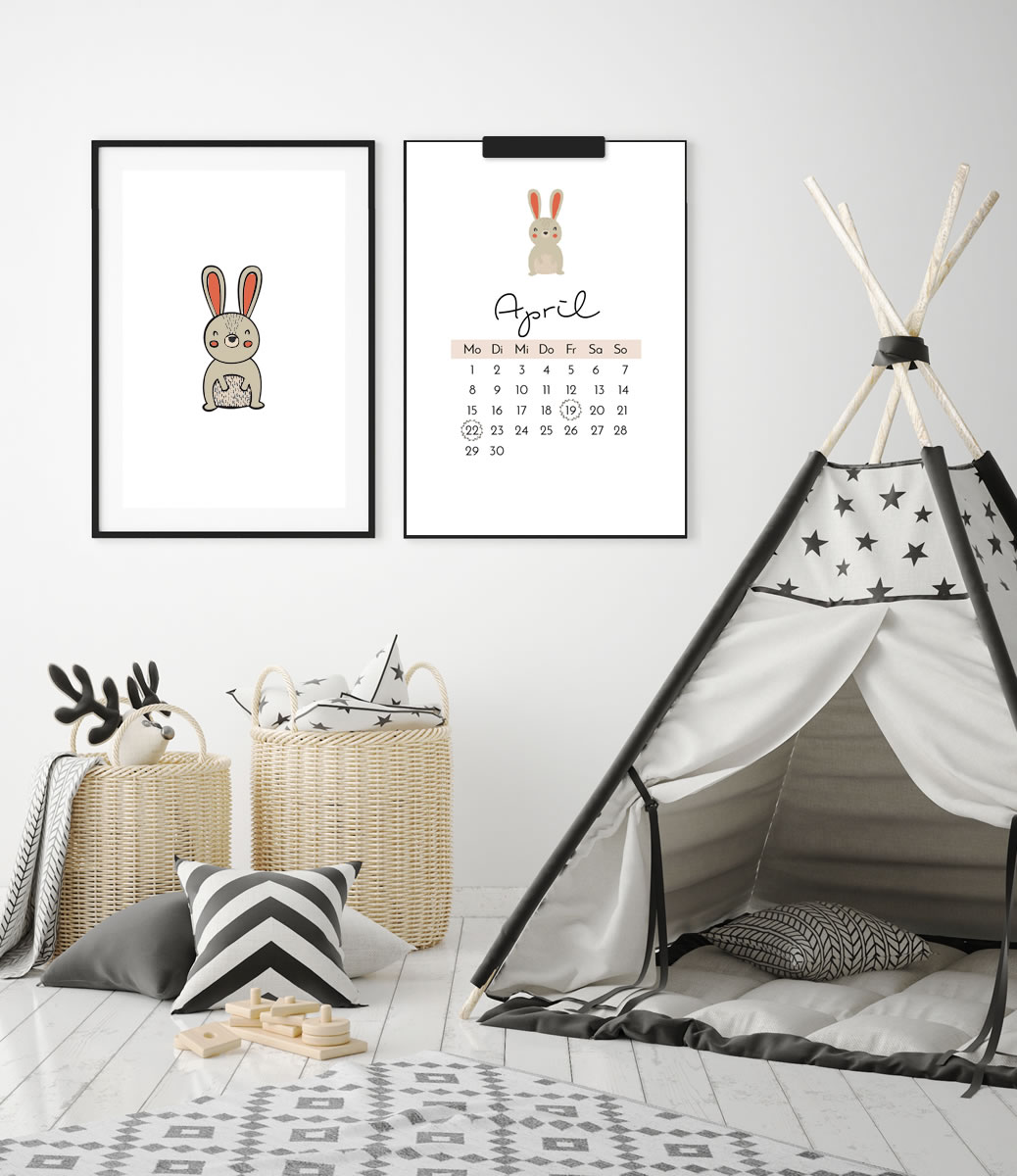 Kinder-Kalender 2019 "Waldtiere" inkl. Feiertage + 12 Ausmalbilder (Druckvorlage, A4) | Filizity ...