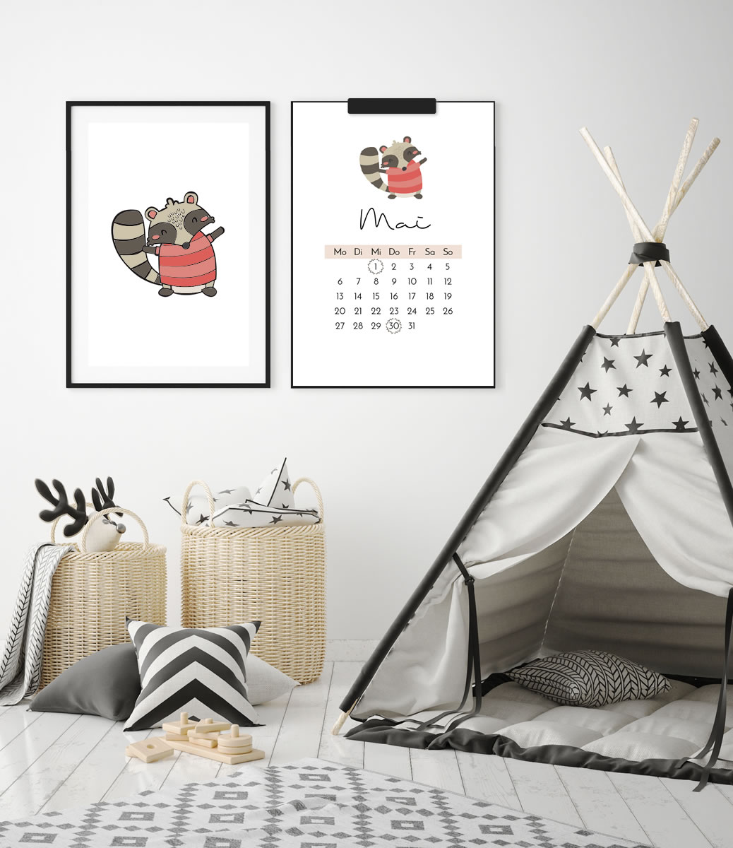 Kinder Kalender 2019 Waldtiere Inkl Feiertage 12 Ausmalbilder Druckvorlage A4