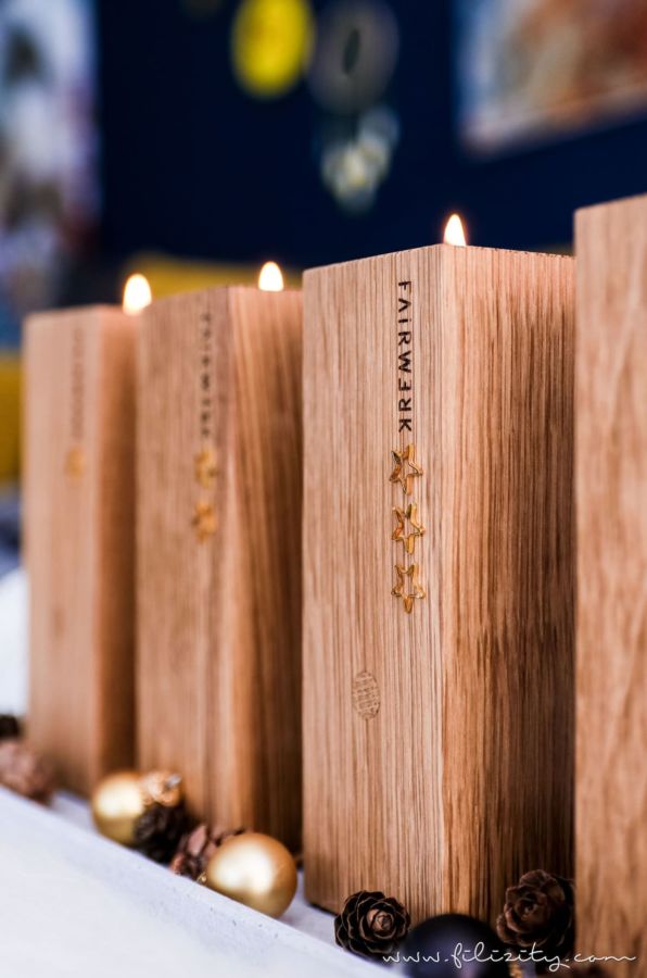 Natürlicher DIY Adventskranz / Adventsteller mit Holz