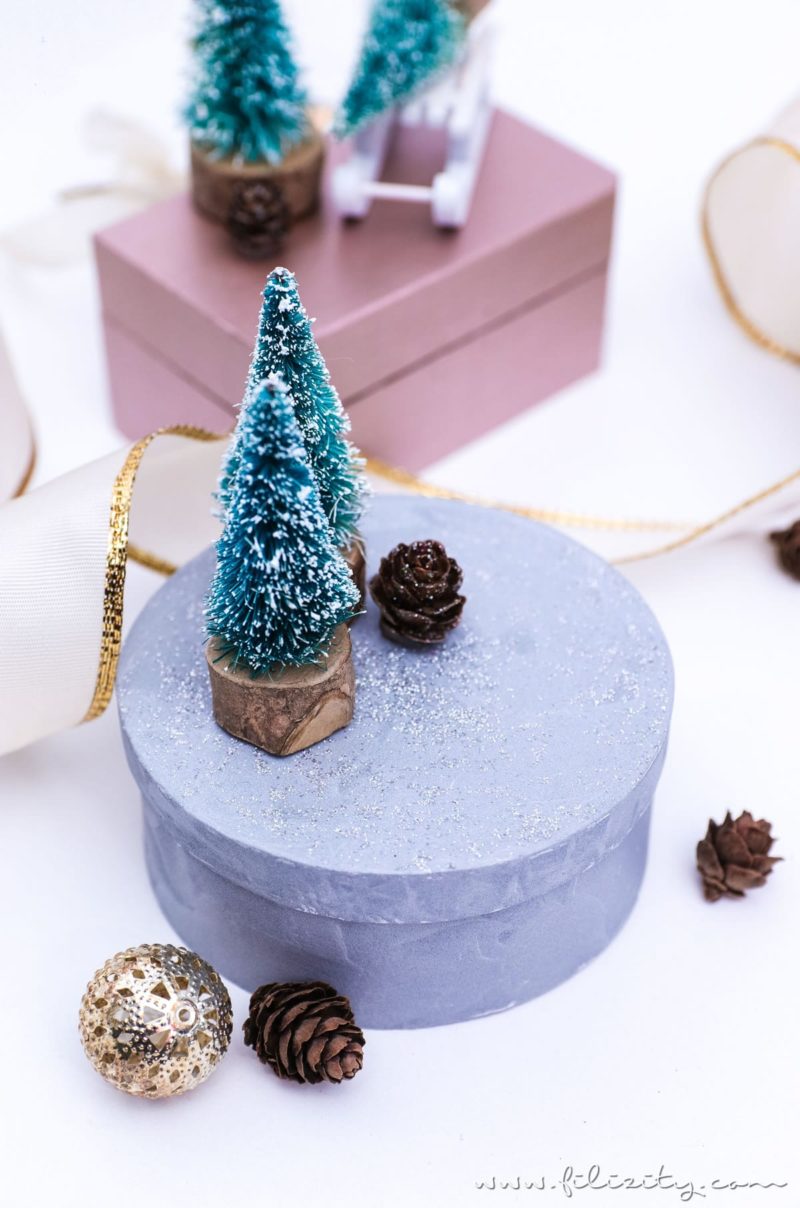 Weihnachtsgeschenke verpacken DIY Geschenkboxen