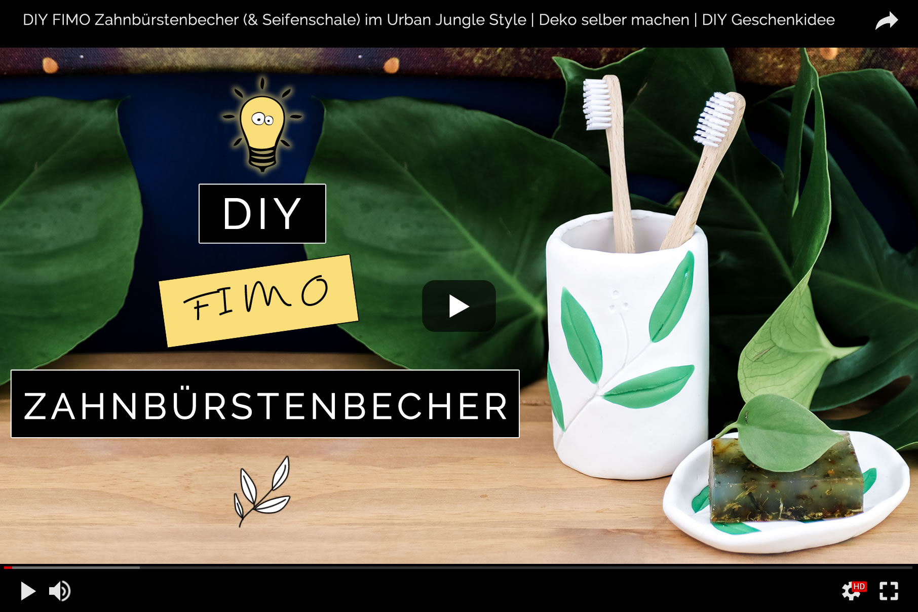 DIY FIMO Zahnbürstenbecher im Botanik-Look | Bad-Accessoire & DIY Geschenkidee im Urban Jungle Style selber machen | Filizity.com | DIY-Blog aus dem Rheinland #fimo #urbanjungle #pflanzen