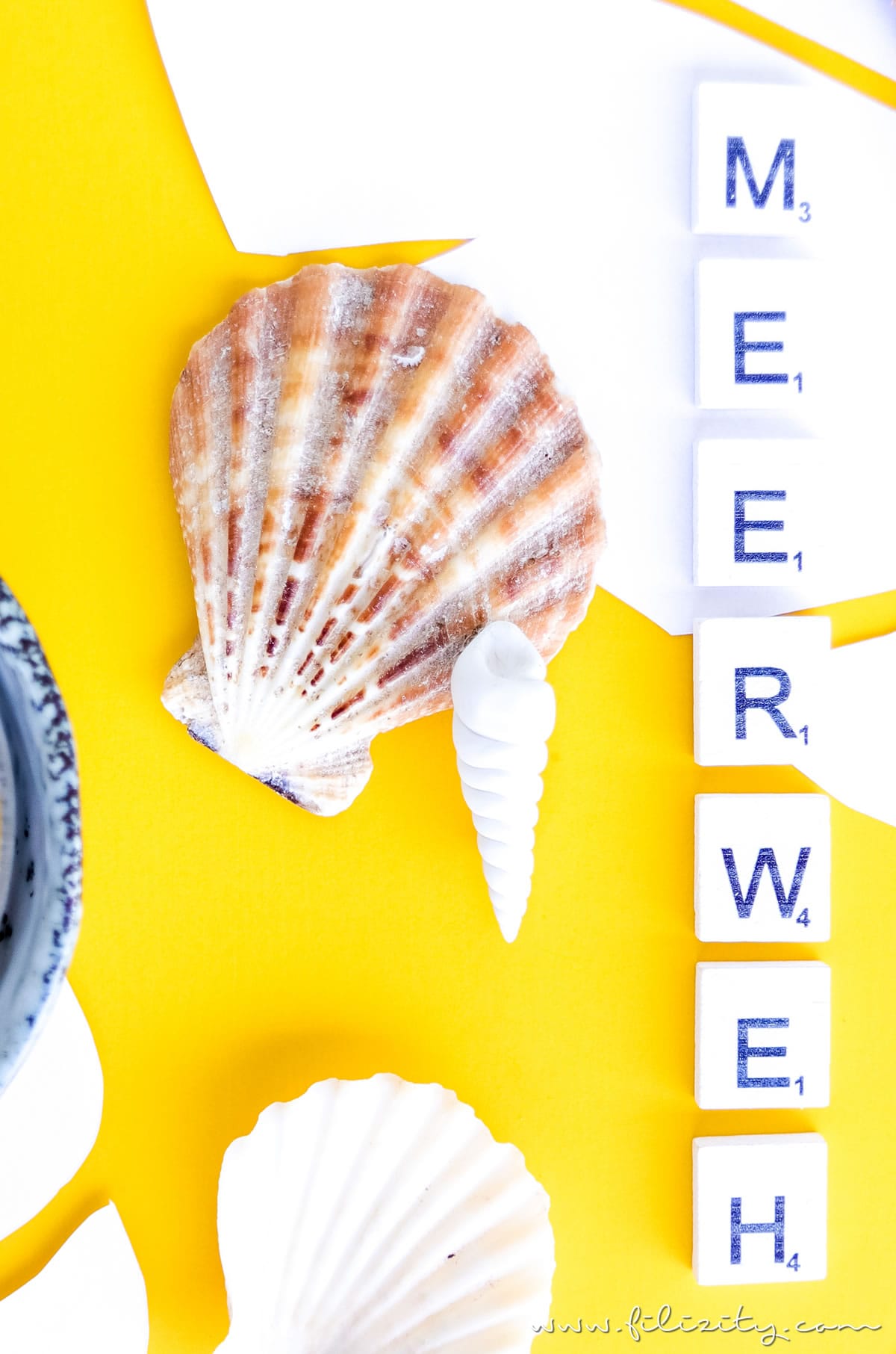 Kleidung aufpeppen: DIY Muschel-Brosche aus Fimo oder Kaltporzellan selber machen | Sommer-Schmuck basteln | Filizity.com - DIY-Blog aus dem Rheinland #myfimo #fimo #kaltporzellan #sommer