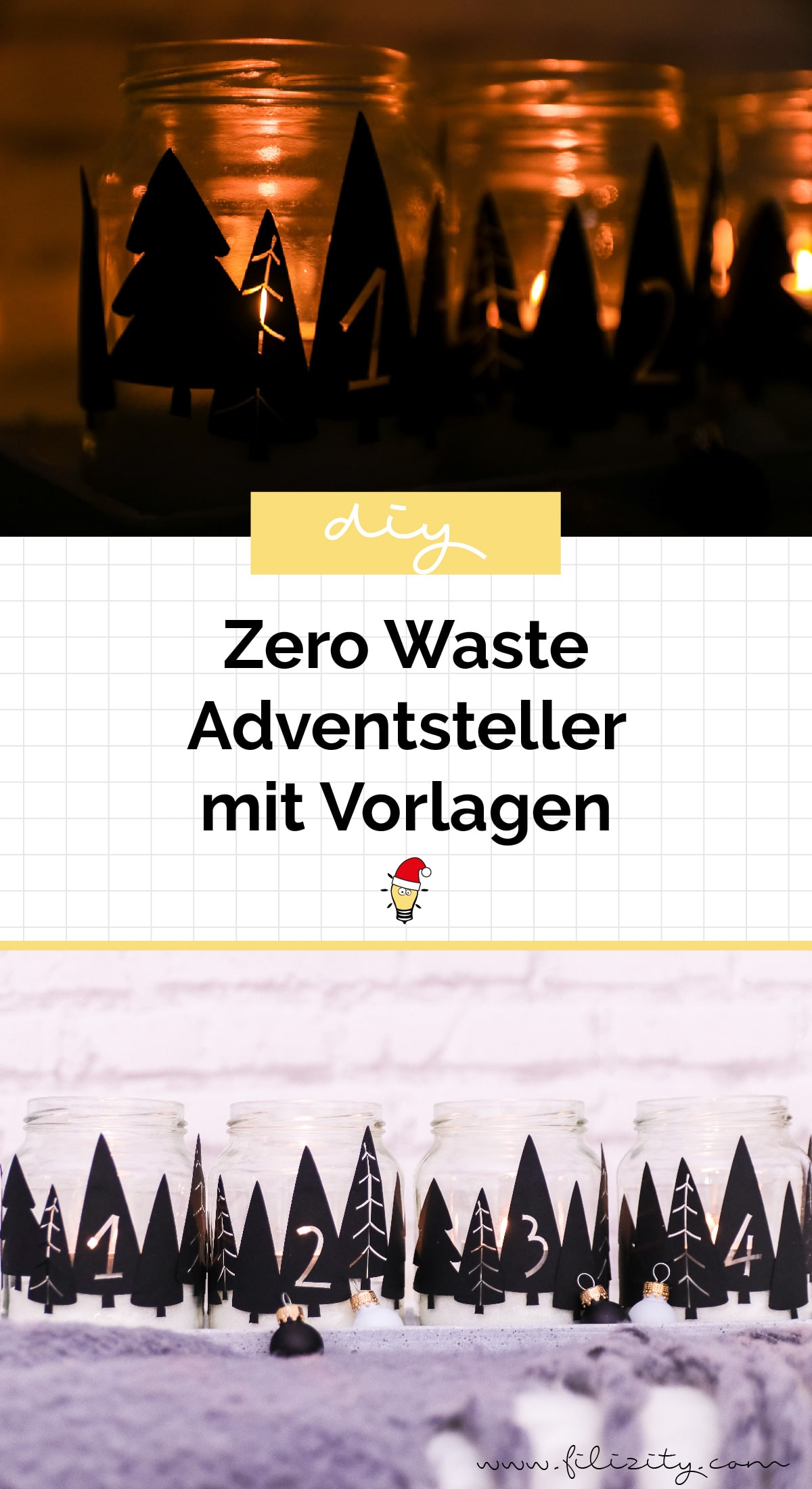 Zero Waste Adventskranz basteln: Upcycling-Idee mit Einmachgläsern (mit Plotterdateien & Druckvorlage) | Filizity.com - DIY Blog aus dem Rheinland