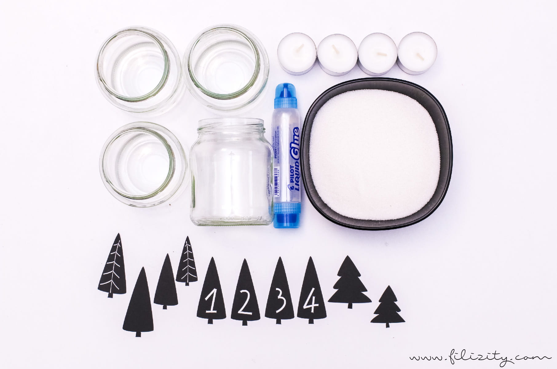 DIY Zero Waste Adventskranz: Upcycling-Idee mit Einmachgläsern (mit Plotterdateien & Druckvorlage) | Filizity.com - DIY Blog aus dem Rheinland