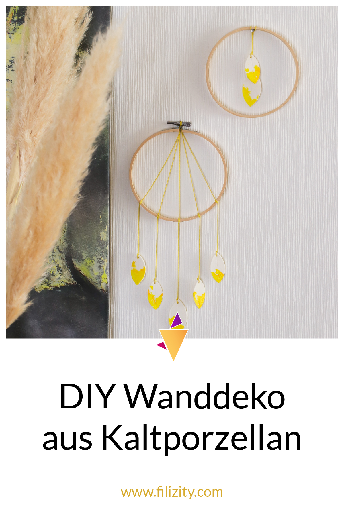 DIY Wanddeko: Blätter-Mobile aus Kaltporzellan selber machen | Filizity. Kreativmagazin & DIY-Blog #kaltporzellan #wanddeko #minimalistisch